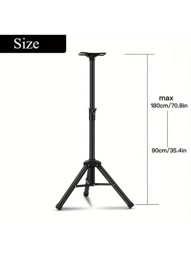 Heavy Duty Adjustable Floor Speaker Stand Portable Folding Tripod With Anti Slip Rubber Feet Black - Image 3