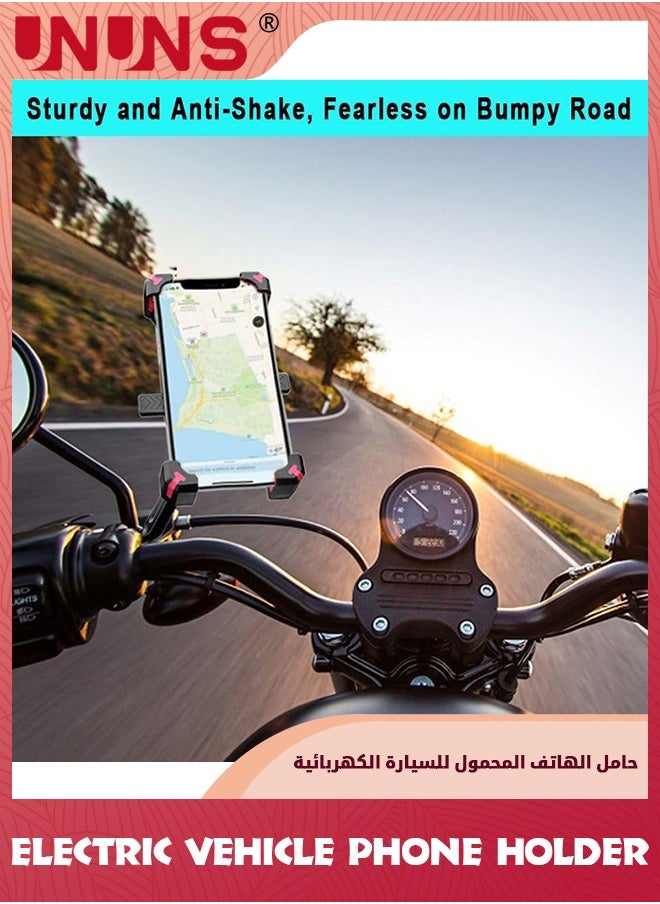UNUNS - Motorcycle Phone Holder,Motorbike Rear View Mirror Phone Mount,Adjustable Bike Phone Mount Holder For 4.5-6.8 inch Cell Phone,Quick Install,Universal Moped Scooter E-Bike Bicycle Phone Stand - Image 1