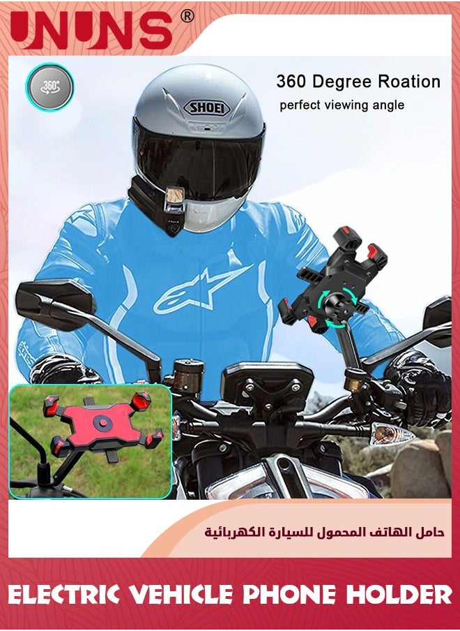 UNUNS - Motorcycle Phone Holder,Motorbike Rear View Mirror Phone Mount,Adjustable Bike Phone Mount Holder For 4.5-6.8 inch Cell Phone,Quick Install,Universal Moped Scooter E-Bike Bicycle Phone Stand - Image 1