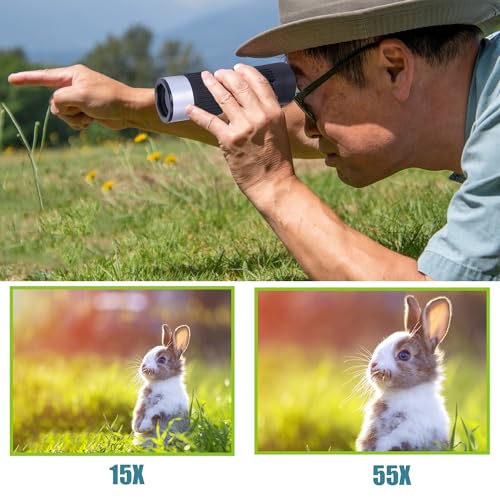 Rongon Pocket Monocular Telescope 15-55X21 Compact Binoculars Monocular for Adults High Powered for Stargazing Hunting Wildlife Bird Watching Travel Camping Hiking Dad Gifts - Image 4