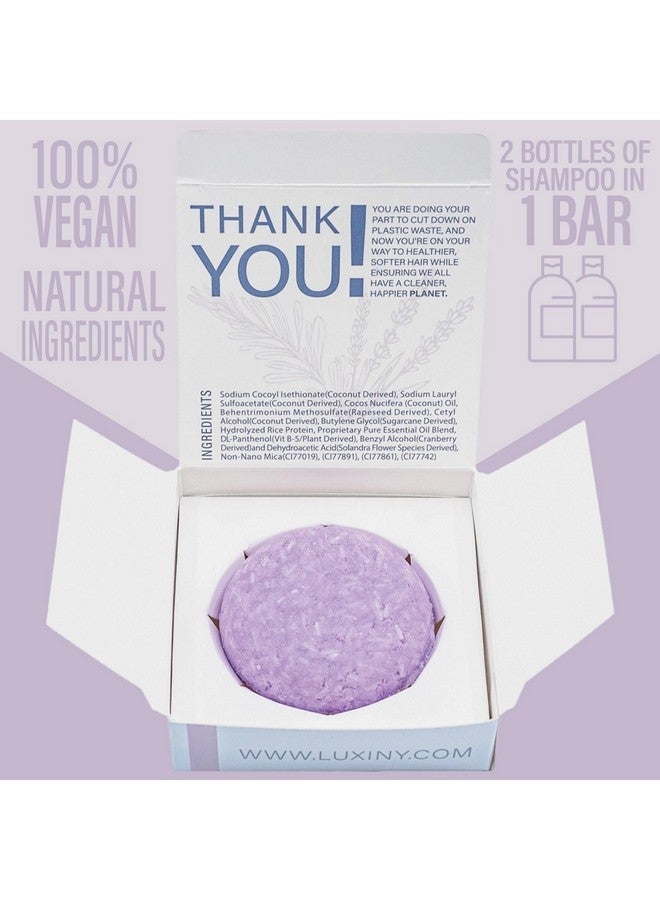 Luxiny Hair Shampoo and Conditioner Set - Sulfate Free Lavender Bars, Made in USA (1 Shampoo Bar 60g, 1 Deep Conditioner Bar 50g) - Image 2