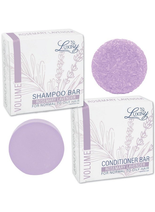 Luxiny Hair Shampoo and Conditioner Set - Sulfate Free Lavender Bars, Made in USA (1 Shampoo Bar 60g, 1 Deep Conditioner Bar 50g) - Image 1