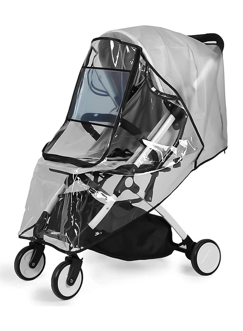 Universal Rain Cover for Pushchair Stroller Buggy Pram Transparent Pushchair Rain Cover with Zip Rain Cover for Pram Baby Travel Weather Shield Fit Most Strollers - Image 1