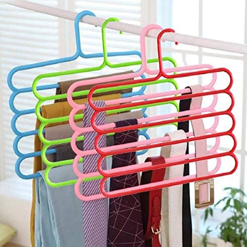 Improvhome 5 Layer Pants Clothes Hanger Wardrobe Storage Organizer Rack (5 Pcs Set), 32L x 1B x 33H cm - Image 3