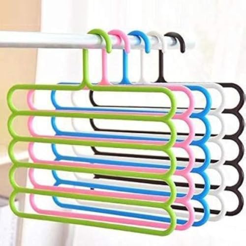 Improvhome 5 Layer Pants Clothes Hanger Wardrobe Storage Organizer Rack (5 Pcs Set), 32L x 1B x 33H cm - Image 1