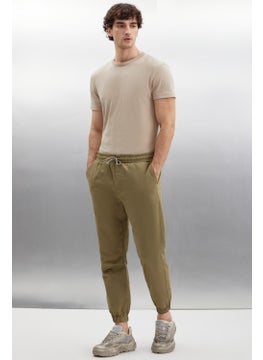 GRIMELANGE Jakob Men's Woven Washed 4 Pocket Thick Textured Elastic Leg Khaki Trousers  - Image 4