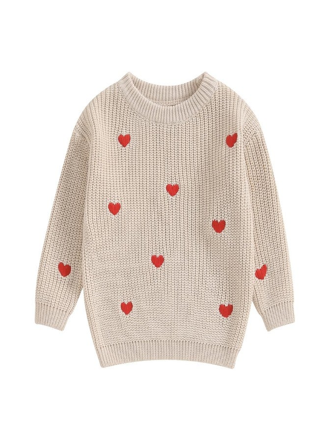Gureui 3T Toddler Baby Boy Girl 2-3 Years Heart Knit Oversized Sweater 2T Fall Winter Pullover Outfit - Image 1