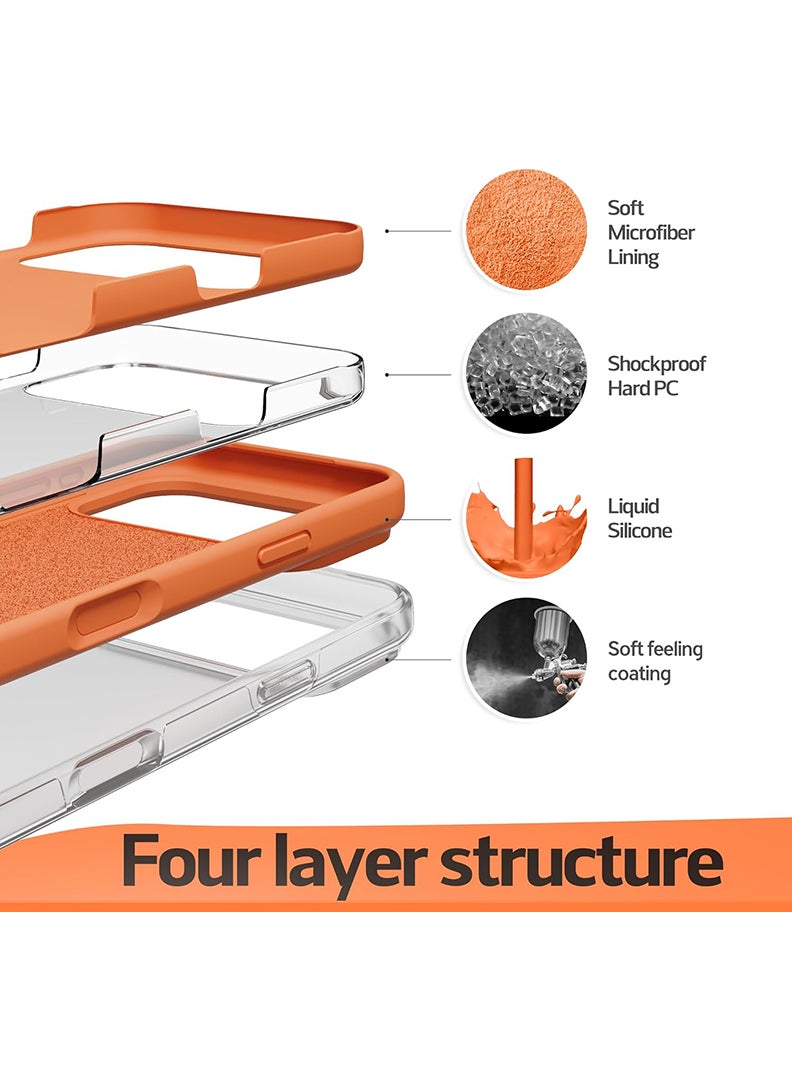 Case Up Apple iPhone 17 Pro Max 2025 Premium Soft Liquid Silicone Case Cover - Orange - Image 4