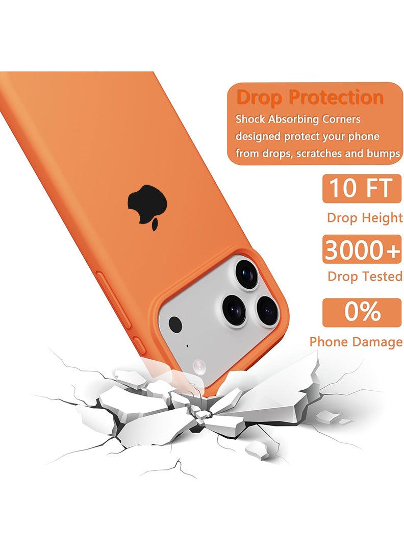 Case Up Apple iPhone 17 Pro Max 2025 Premium Soft Liquid Silicone Case Cover - Orange - Image 3
