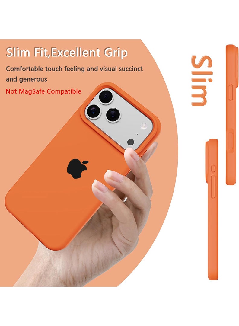 Case Up Apple iPhone 17 Pro Max 2025 Premium Soft Liquid Silicone Case Cover - Orange - Image 2