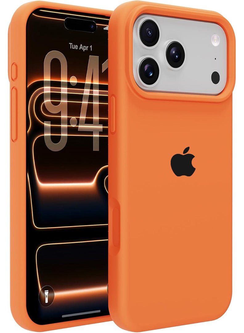 Case Up Apple iPhone 17 Pro Max 2025 Premium Soft Liquid Silicone Case Cover - Orange - Image 1