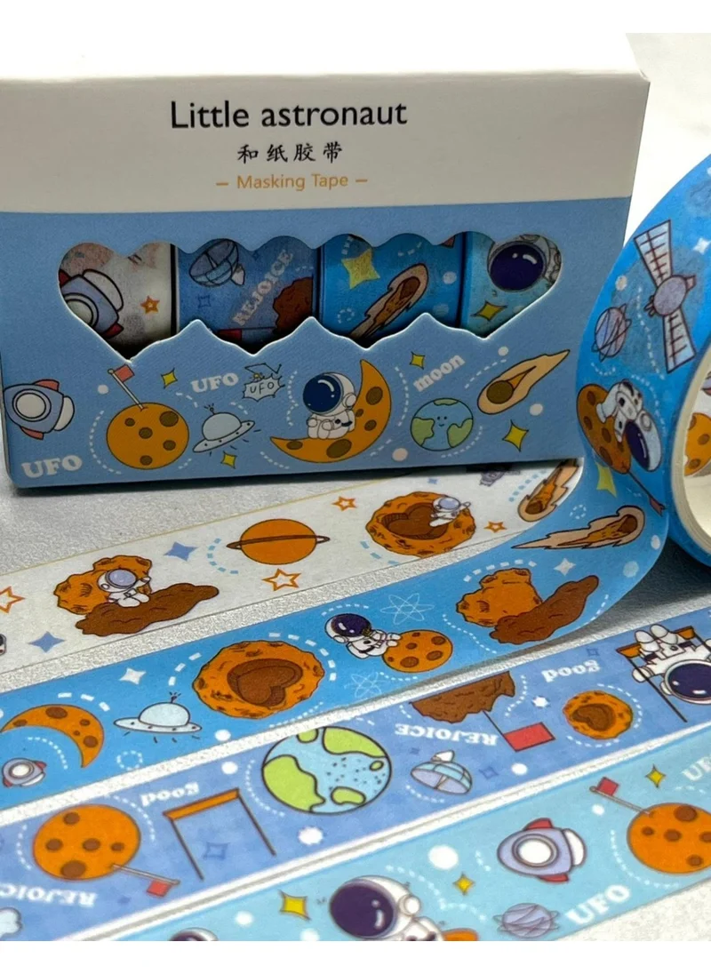 Kağıt Gemi Dükkan Paper Ship Shop Little Astronaut Blue 4-Piece Washi Tape Set / Washi Tape / Bullet Journal / Scrapbook
