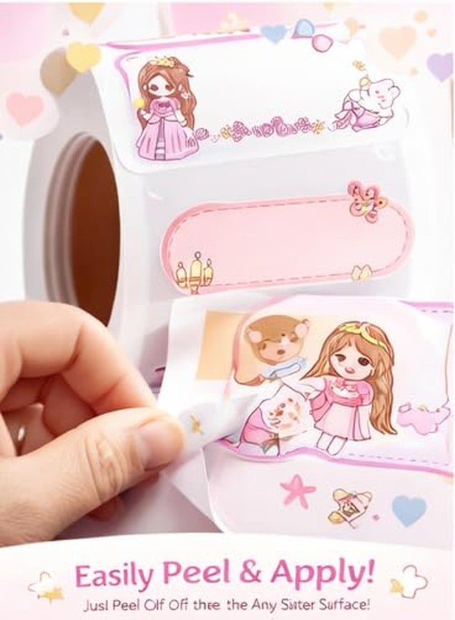 SAMVARDHAN Cute Cartoon Theme Name Label Sticker Roll (Pack of 2) – 600 PCS Self Adhesive Kawaii School Labels | School Notebooks,Name Tags for Books (Girl) - Image 3
