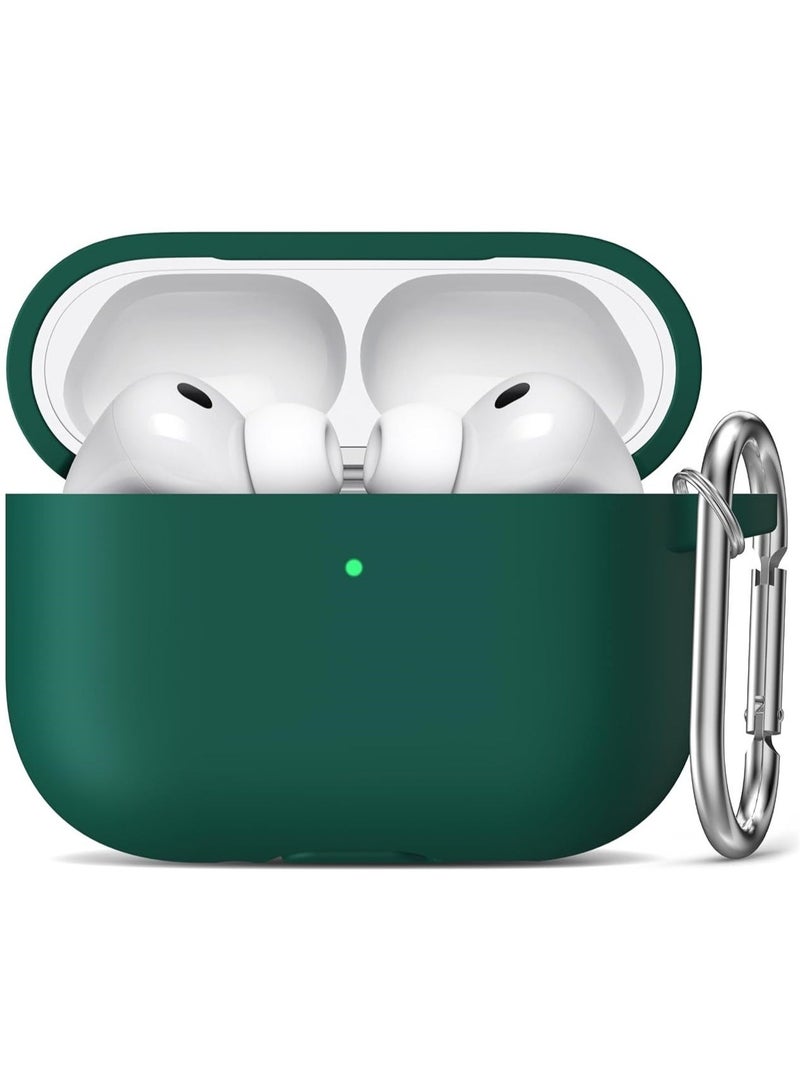 ACLIX Case for AirPods Pro 3 (2025), Soft Silicone Protective Case Cover Compatible with Apple AirPods Pro 3rd Generation (USB-C Cable), (Dark Green) - Image 1