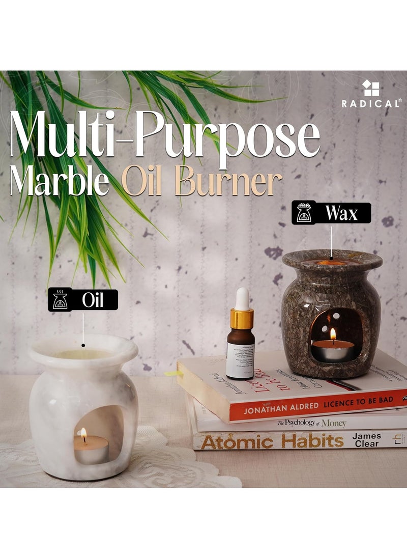 RADICALn Radicaln Marble Oil Burner 4'' Inches Oceanic Handmade Aromatherapy Burner Ideal Marble Oil Warmer, Oil Burner with Tealight Holder  - Image 4