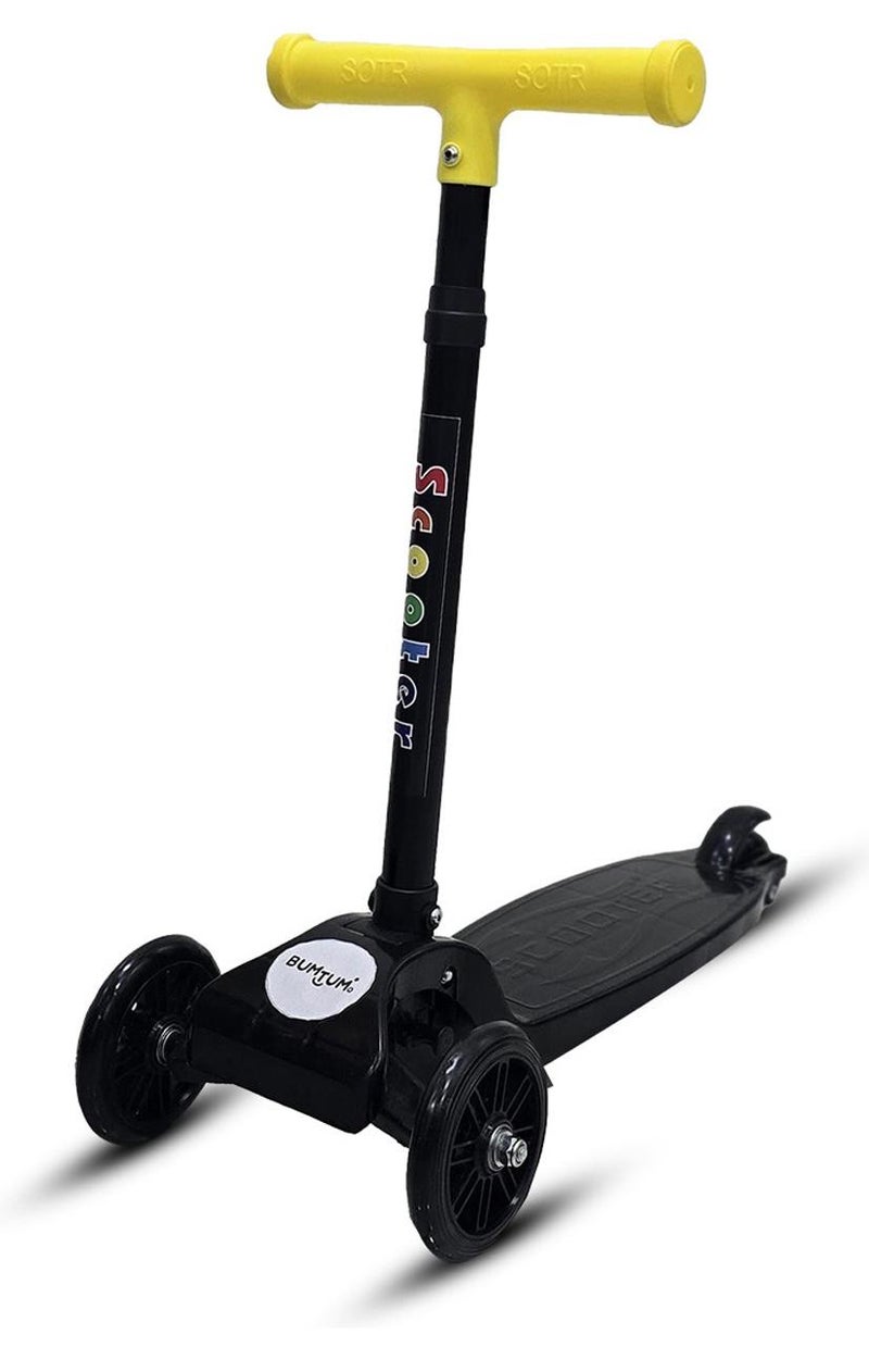 BUMTUM Smart Kick Scooter for Kids 30 inch | 3 Adjustable Height Scooter, Foldable & Attractive PVC Wheels with Rare Brakes for Boys & Girls Age 5 Years (Black) - Image 1