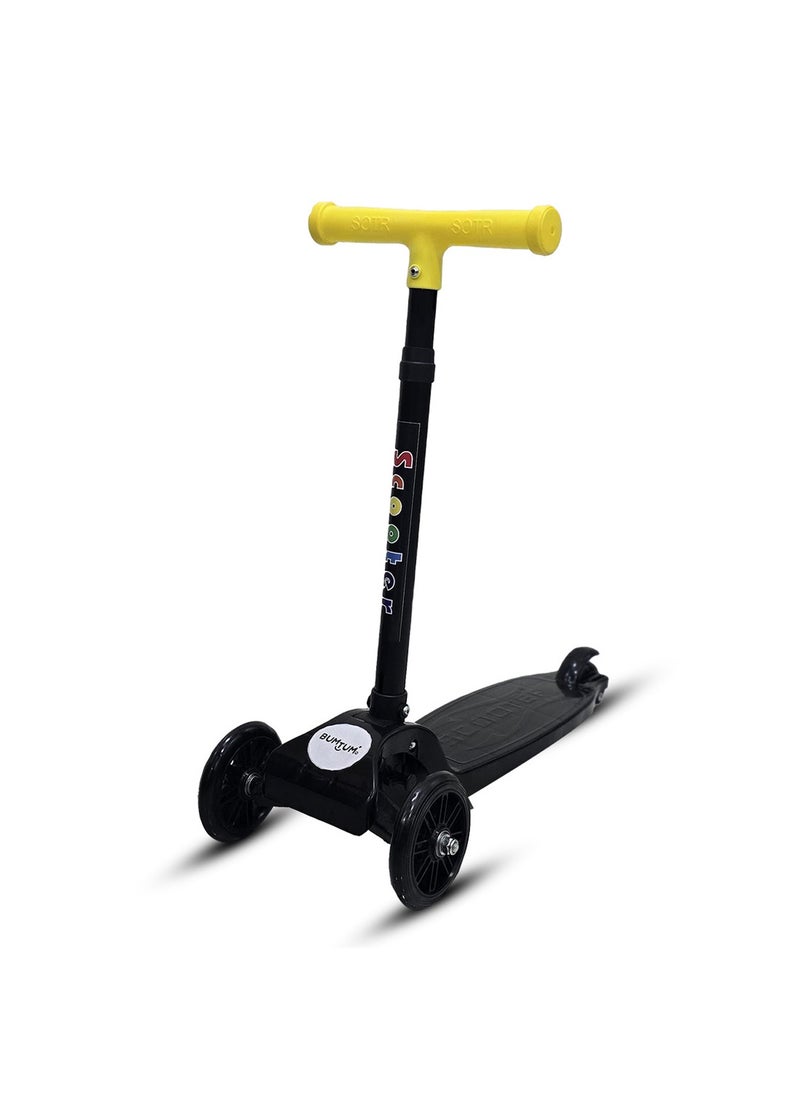 Bumtum - BUMTUM Smart Kick Scooter for Kids 30 inch | 3 Adjustable Height Scooter, Foldable & Attractive PVC Wheels with Rare Brakes for Boys & Girls Age 5 Years (Black) - Image 1