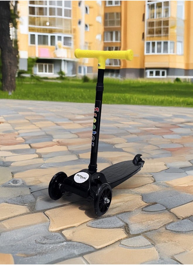 Bumtum - BUMTUM Smart Kick Scooter for Kids 30 inch | 3 Adjustable Height Scooter, Foldable & Attractive PVC Wheels with Rare Brakes for Boys & Girls Age 5 Years (Black) - Image 1