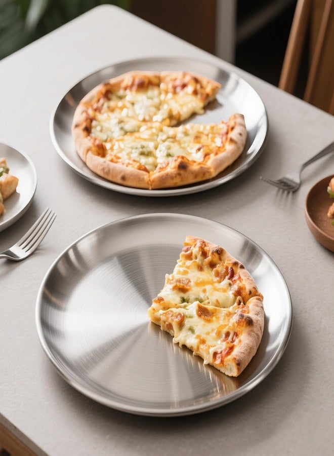 AWTBDP Pizza Pan 10 Inch Set of 2 for Oven, Non-Stick Stainless Steel Pizza Steel, Durable Non-Toxic Round Pizza Pans for Cookie Pizza Pie Cake, Dishwasher Safe & Easy Clean - Image 5