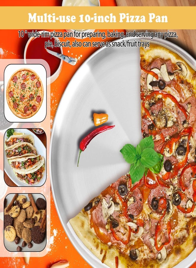 AWTBDP Pizza Pan 10 Inch Set of 2 for Oven, Non-Stick Stainless Steel Pizza Steel, Durable Non-Toxic Round Pizza Pans for Cookie Pizza Pie Cake, Dishwasher Safe & Easy Clean - Image 2