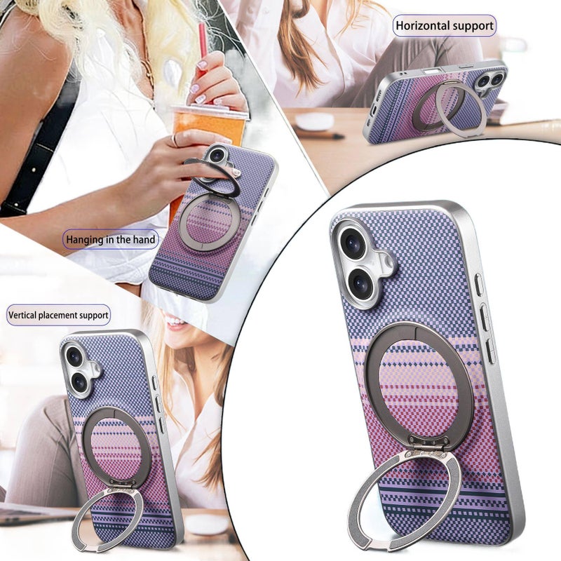 MagSafe iPhone 13 Pro Leather Case Texture for iPhone 13 with Kickstand and Anti Slip Grip and Anti Fingerprint in Brown - Image 3