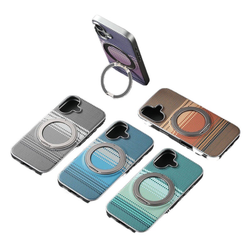 MagSafe iPhone 13 Pro Leather Case Texture for iPhone 13 with Kickstand and Anti Slip Grip and Anti Fingerprint in Brown - Image 2