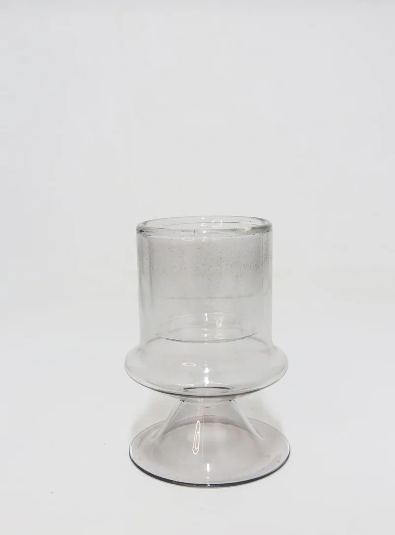 ميسي Standing Black Glass Candle Holder and Tealight Set