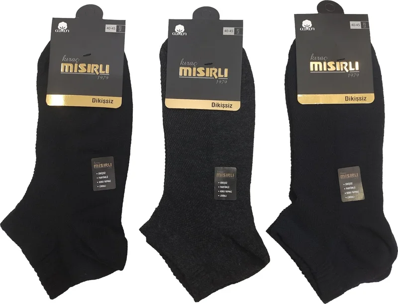 Mısırlı Çorap ÇorapDiyarı Kıraç Mısırlı 1979 Cotton Men's Sports Short Booties Socks 12 Pairs