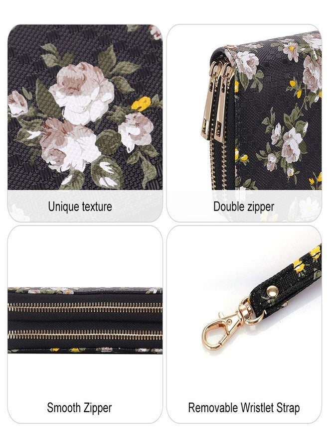 XEYOU Double Zipper Long Clutch Wallet Cellphone Wallet for Women with Removable Wristlet Strap for Credit Card, Cash, Coin, Bill - Image 5