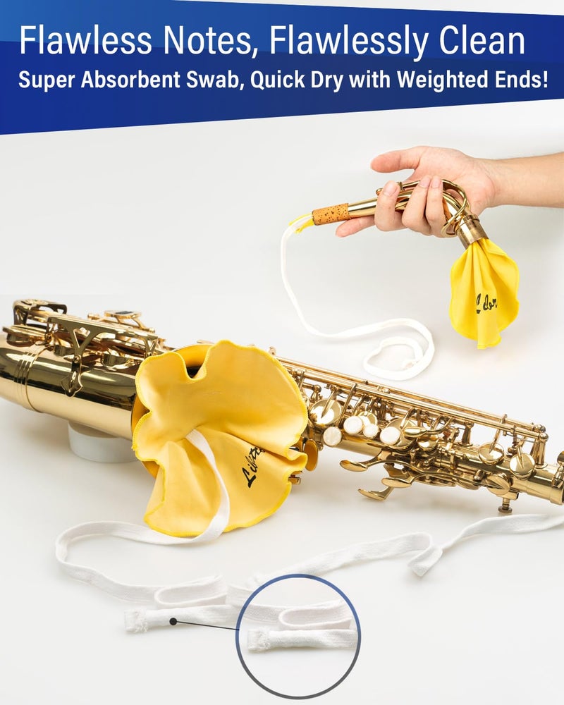 Libretto Alto Saxophone Cleaning Kit with EVA Case, Including 2 Microfiber Cleaning Swabs, 16 Mouthpiece Cushions, Mouthpiece Brush, Dust Brush, Thumb Cushion, 3 Microfiber Pad Dryers. - Image 3