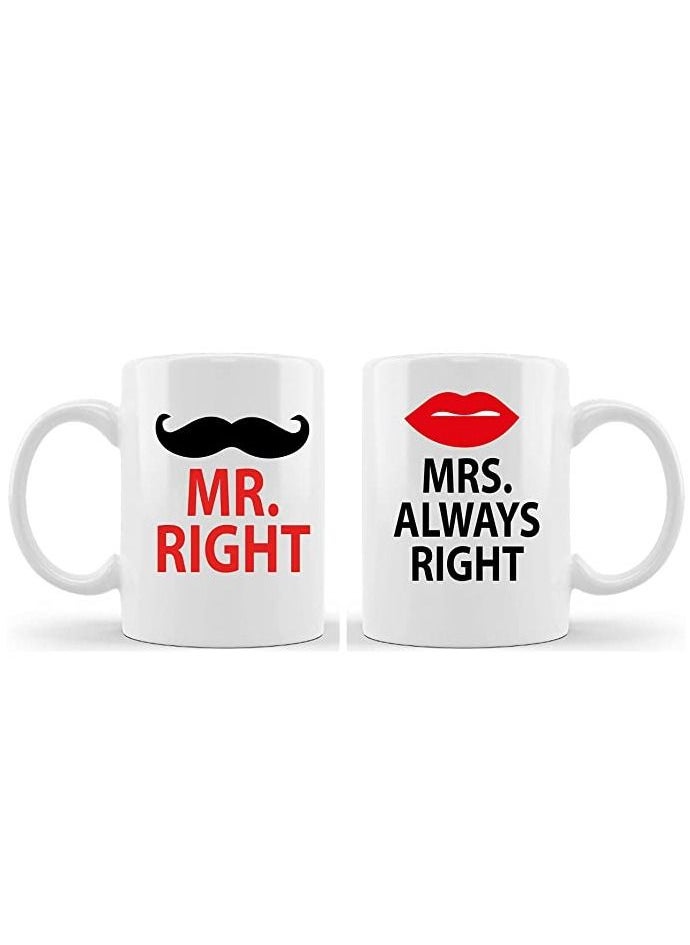 PRINTSHOP4ME Happy Anniversary Couple Mug Gifts | Best Anniversary MUG | Wedding Anniversary Mug | Anniversary Couple Mug| COFFEE MUG - Set of 2 Pcs (Design 4)  - Image 1