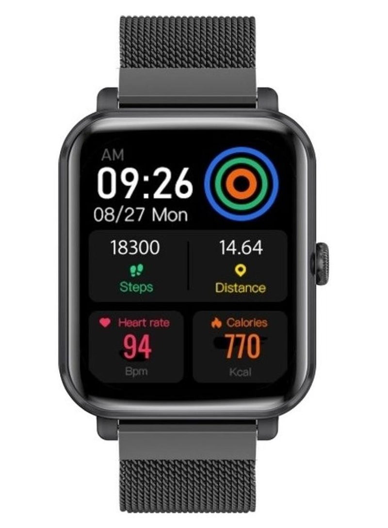 PROMATE Smart Watch, Bluetooth 5.3 Health and Fitness Tracker with Media Storage, 1.78” AMOLED Display, 20 Day Battery Life, 37 Sports Modes and IP68 Water Resistance for iPhone 14, Galaxy S22, ProWatch-M18 Graphite - Image 1