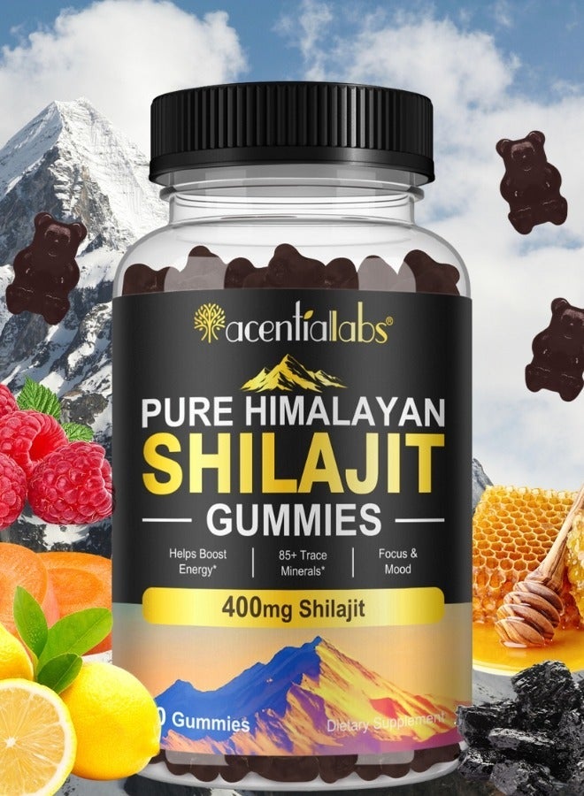 Acentiallabs Combo Pack of Himalayan Shilajit Resin 60G 800Mg and 60Pcs Shilajit Gummies for Men & Women 400mg Pure Himalayan Shilajit Pure Shilajit with 85+ Trace Minerals & Fulvic Acid for Energy and Immune of Men and Women - Image 2