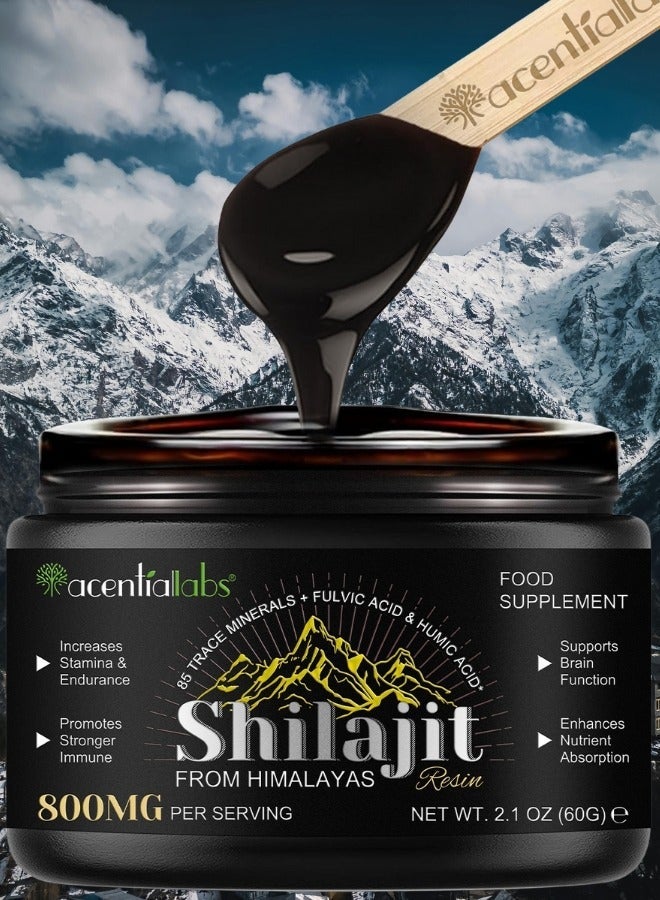 Acentiallabs Combo Pack of Himalayan Shilajit Resin 60G 800Mg and 60Pcs Shilajit Gummies for Men & Women 400mg Pure Himalayan Shilajit Pure Shilajit with 85+ Trace Minerals & Fulvic Acid for Energy and Immune of Men and Women - Image 3
