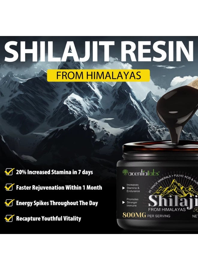 Acentiallabs Combo Pack of Himalayan Shilajit Resin 60G 800Mg and 60Pcs Shilajit Gummies for Men & Women 400mg Pure Himalayan Shilajit Pure Shilajit with 85+ Trace Minerals & Fulvic Acid for Energy and Immune of Men and Women - Image 4