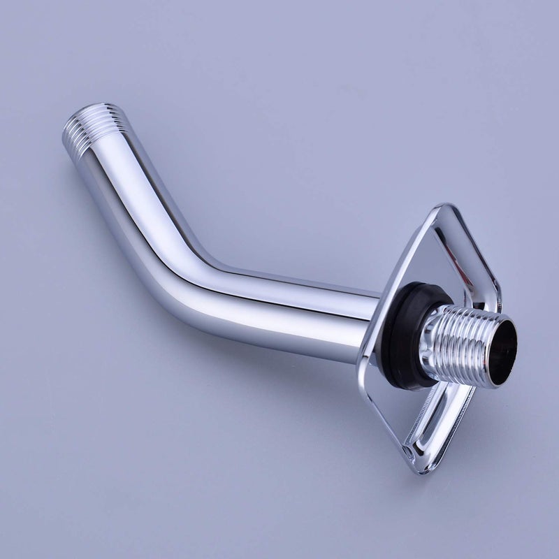 TRUSTMI Shower Arm, 6-Inch Stainless Steel Angled Pipe with Flange for Shower Head, Shower Arm Extension Replacement, Chrome - Image 3