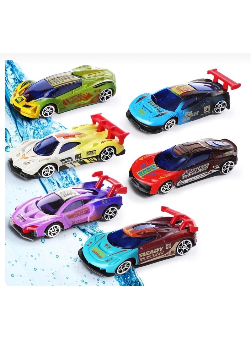 توي لاند لعبة سيارة رياضية صغيرة من سبائك معدنية متغيرة الألوان بمقياس 1:64 مع طلاء منشط بالماء للأطفال - 6 قطع - Image 2