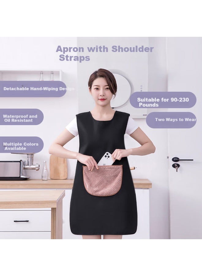 Pinyu A Waterproof And Oil-proof Kitchen A Adjustable Workwear Labor Protection Household Cleaning Black - Image 1