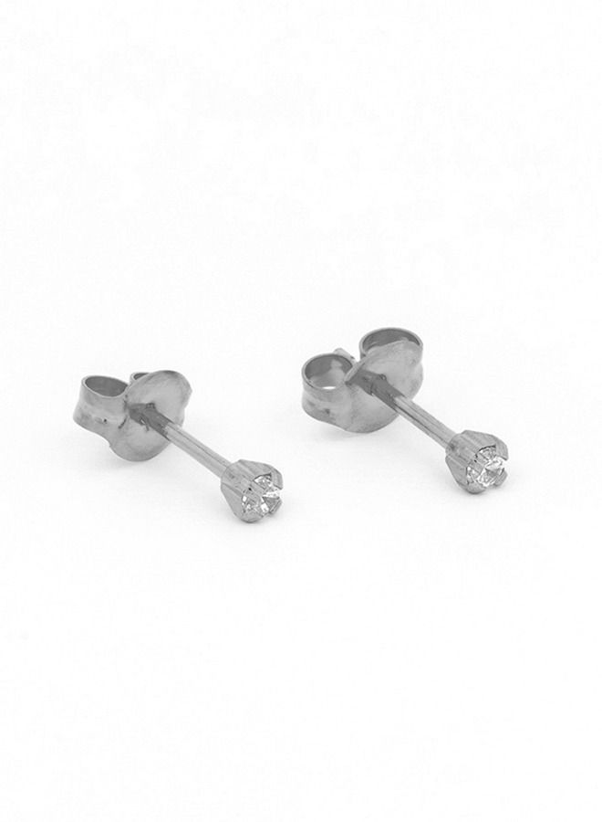 Studex 2MM Cubic Zirconia Allergy free Stainless Steel Ear Studs For Kids - Image 2