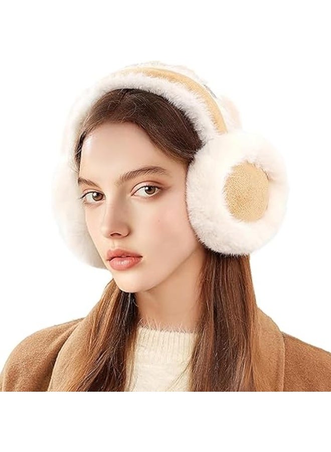 Ear Muffs for Winter Women, Faux Fur Warm Earmuffs, Foldable Cute Fuzzy Ear Warmers for Girls, Winter Ear Muffs Women Girl - Image 1