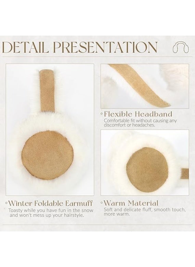 Ear Muffs for Winter Women, Faux Fur Warm Earmuffs, Foldable Cute Fuzzy Ear Warmers for Girls, Winter Ear Muffs Women Girl - Image 3