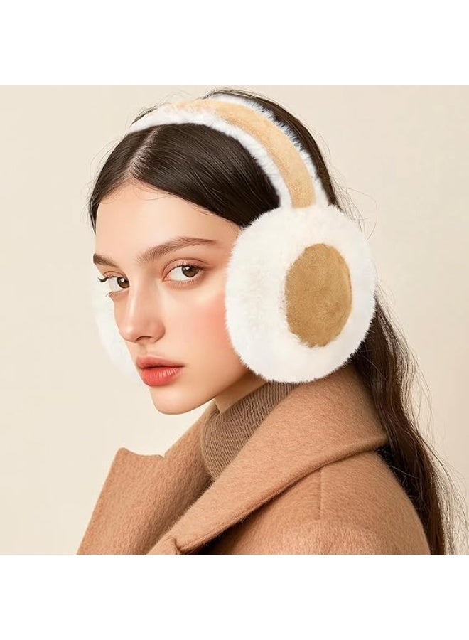 Ear Muffs for Winter Women, Faux Fur Warm Earmuffs, Foldable Cute Fuzzy Ear Warmers for Girls, Winter Ear Muffs Women Girl - Image 4