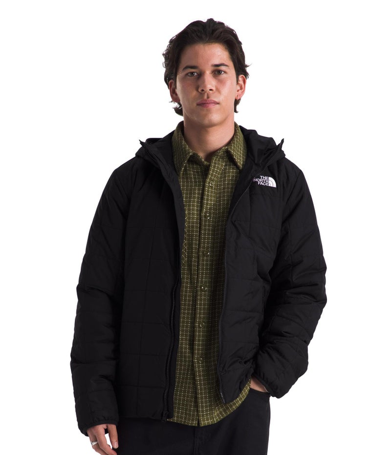 THE NORTH FACE Men's Junction Insulated Hoodie | Water Resistant Jacket with Heatseeker Insulation, 3-Piece Hood & Secure Zip Pockets, TNF Black, Large - Image 1