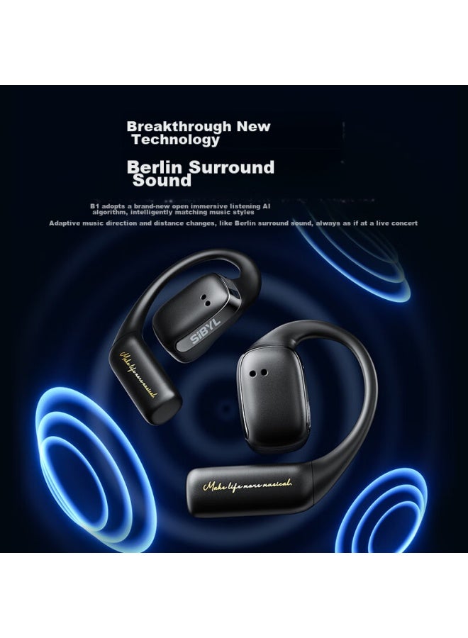 Sibyl B1 Open-ear Headphones, Bluetooth Wireless Bone Conduction, Comfortable Ear-hook Design, For Cycling, Non-in, Long Battery Life, High-definition Calls - Image 4