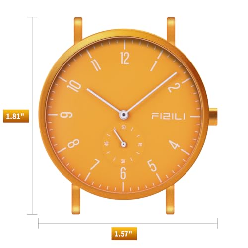 FIZILI Men's Watch Ultra-Thin Minimalist Waterproof-Fashion Watch for Men or Women with Silicone Band Wrist Watches 1100 Yellow - Image 3