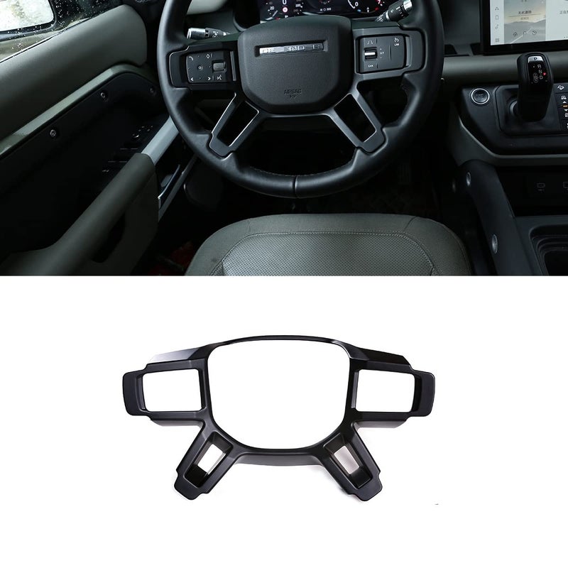CHEYA for Land Rover Defender 110 2020 Accessories ABS Interior Steering Wheel Decoration Cover Trim Car Accessories Matte Black