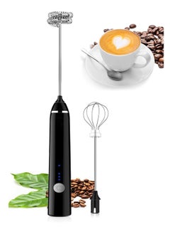 ELTRAZONE Handheld  3 In 1; Electric Foam Maker, Egg Beater, Drink Mixer. USB Rechargeable, Mini Blender For Coffee Latte Cappuccino Hot Chocolate, Black  - Image 1