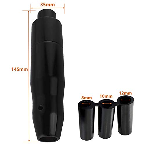 Lunsom Automatic Shift Knob Metal Car Shifting with Push Button Aluminum Alloy Shifter Lever Handle Long Stick Gear Head Fit Most Auto Transmission Vehicle (Black) - Image 4