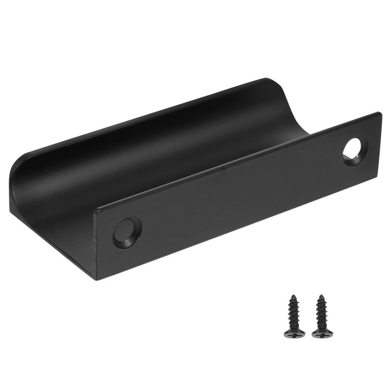 Matte Black 80mm Invisible Cabinet Pull Handle For Gap Wardrobe Drawer - Image 2