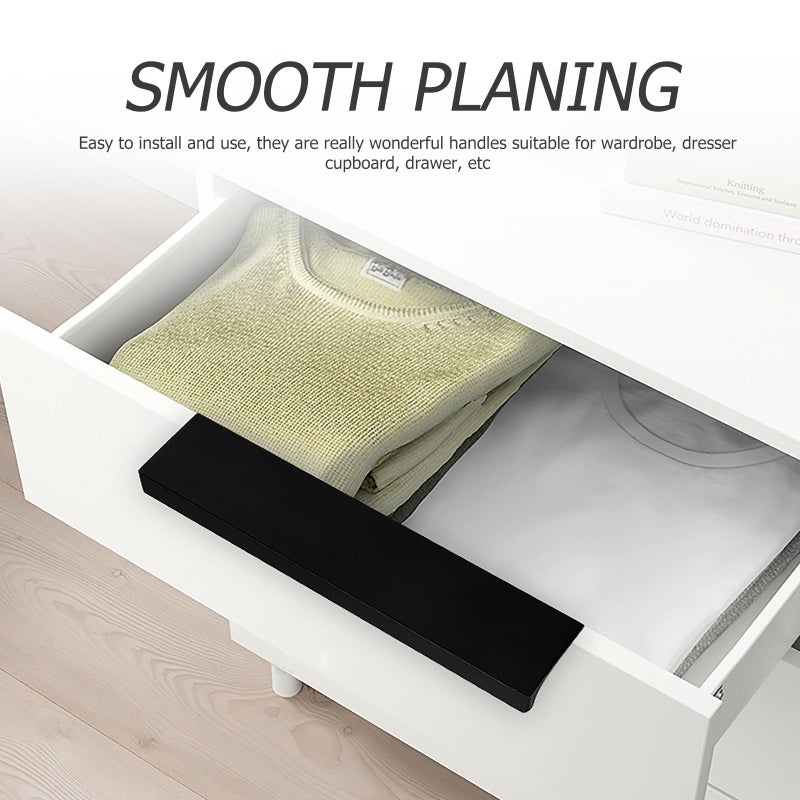 Matte Black 80mm Invisible Cabinet Pull Handle For Gap Wardrobe Drawer - Image 4